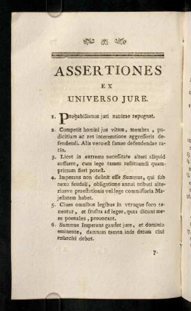 73a-73d, Assertiones Ex Universo Jure.