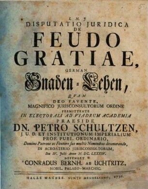 Disp. iur. de feudo gratiae