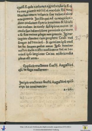 Tractatus sancti Augustini episcopi de continencia.