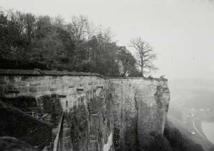 Königstein. Festung. Blick vom Blitzeichenplateau nach Westen