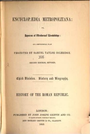 The history of the roman republic, from the earliest records till the time of Sylla