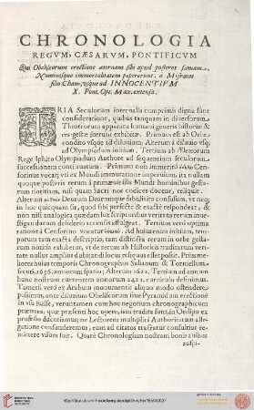 Chronologia Regum, Caesarvm, Pontificvm