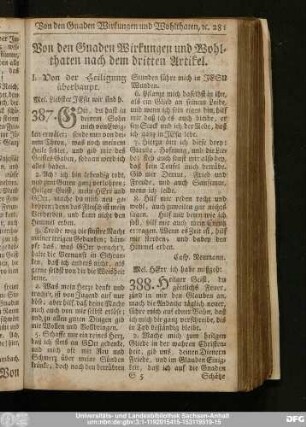 Von den Gnaden Wirkungen und Wohlthaten nach dem dritten Artikel.