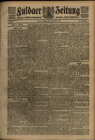 Erste Ausgabe vom Freitag, den 16. Oktober 1908.