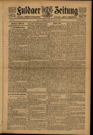 Erste Ausgabe vom Mittwoch, den 25. Oktober 1905.