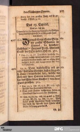 Das 19. Capitel. Vers 322. bis 342. Triumph-Lied der Auserwehlten über die Vollziehung des Gerichts-GOttes...