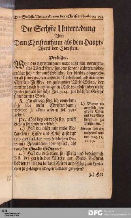 I.) Woran eigentlich der gröste Eiffer auf das Christenthum zu prüffen sey.
