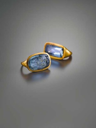 Fingerring mit Aquamarin-Gemme