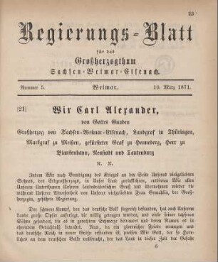 Nr. 5 : 10. März 1871