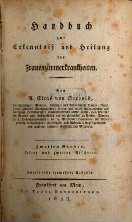 Handbuch zur Erkenntniß und Heilung der Frauenzimmerkrankheiten, 2,1/2
