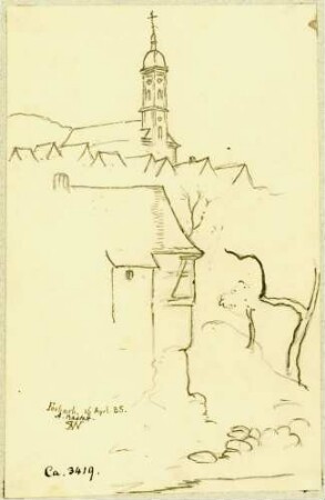 Forbach Dächer, überragt vom Turm der katholischen Pfarrkirche