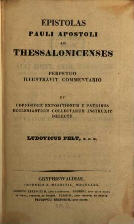 Epistolas Pauli Apostoli ad Thessalonicenses