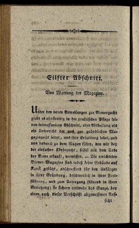 Eilfter Abschnitt. Von Wartung der Magazine.