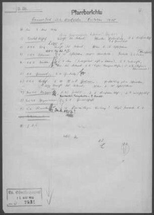 Gammesfeld: Visitationsbericht mit Pfarrbericht 1955