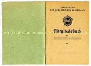 Vordruck eines Mitgliedsbuches der Vereinigung der gegenseitigen Bauernhilfe (blanko)