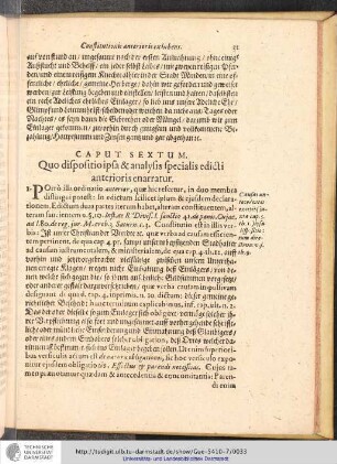 Caput Sextum. Quo dispositio ipsa & analysis Specialis edicti anterioris enarratur