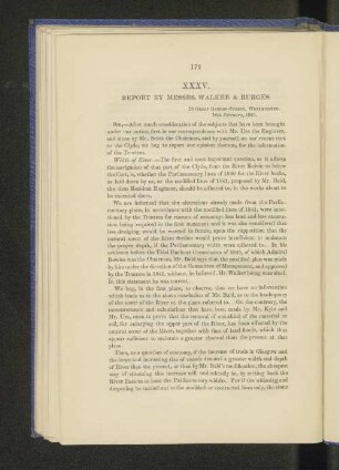 XXXV. Report by Messrs. Walker & Burges.
