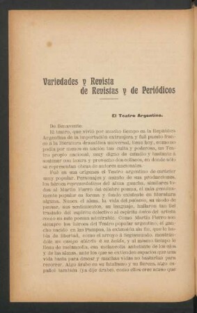 Variedades y revista de revistas y de periódicos