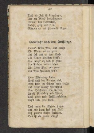 Sehnsucht nach dem Frühlinge.