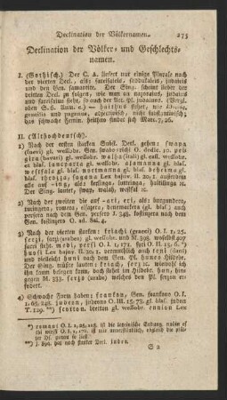 Declination der Völker- und Geschlechtsnamen.