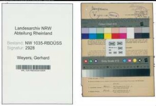 Entnazifizierung Gerhard Weyers , geb. 20.10.1909 (Angestellter)