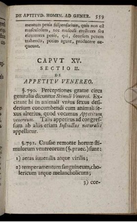 Sectio II. De Appetitu Venereo.