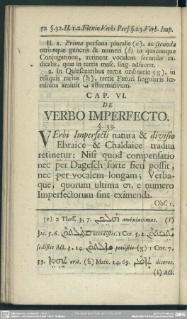 Cap. VI. De Verbo Imperfecto