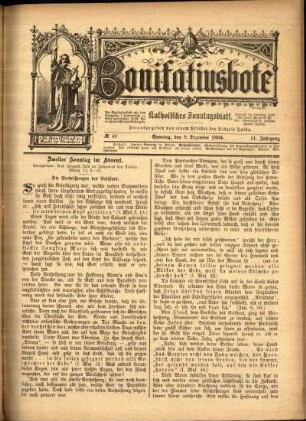 Erste Ausgabe vom Sonntag, den 09. Dezember 1894.