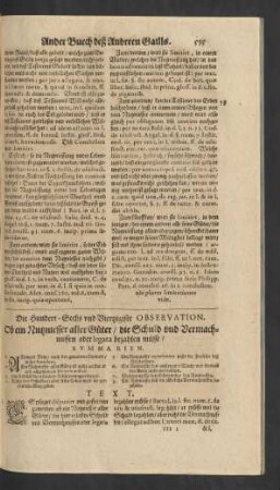 Die Hundert- Sechs und Viertzigiste Observation.