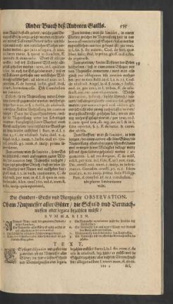 Die Hundert- Sechs und Viertzigiste Observation.