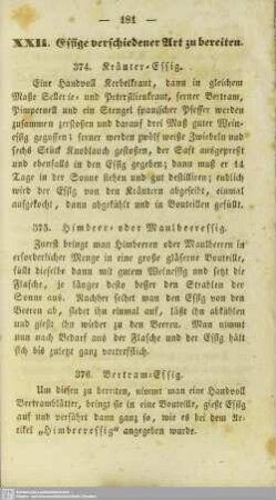 XXII. Essige verschiedener Art zu bereiten