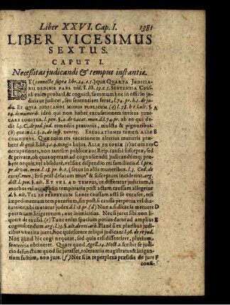Caput I. Neceßitas judicandi & tempus instantiae