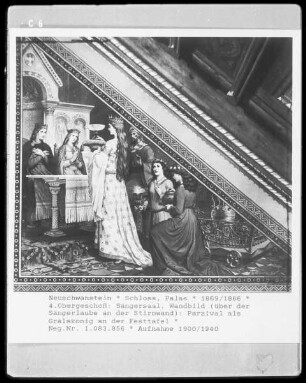Parzival als Gralskönig an der Festtafel