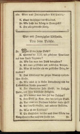 Vier und Zwanzigster Abschnitt. Von dem Pabste.