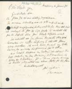 Brief von Jean Daniel Buchinger an Unbekannt