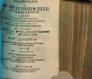 Commentatio In L. Si Me Et Titium. XXXII. D. De Reb[us] Credit.
