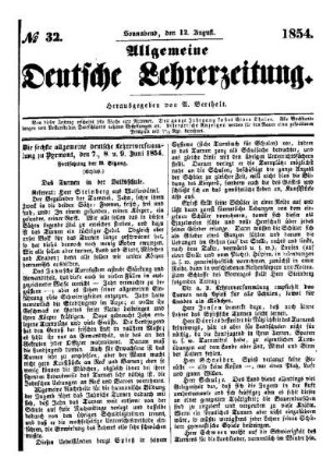 Die sechste allgemeine deutsche Lehrerversammlung zu Pyrmont, am 7., 8. und 9. Junius 1854 : (Schluß)
