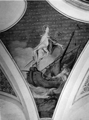 Der heilige Martin als Helfer in Seenot : Der heilige Martin als Helfer in Seenot. Fresko (nach 1762; F. A. Zeiller). Rieden Kreis Ostallgäu, Pfarrkirche Sankt Martin, Langhaus