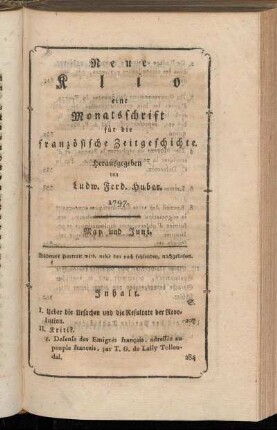 May und Juni. 1797.