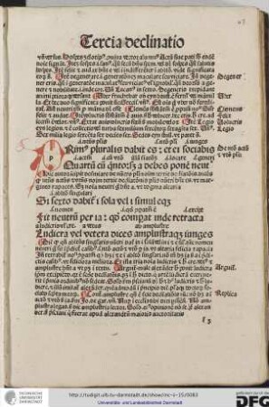 Hic autor incipit determinare de numero plurali nomini tertie declinationis dicens quod nominativus activus et vocativus nomini tertie declinationis pluralis numeri habent es