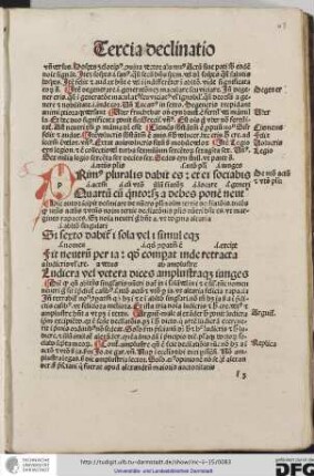 Hic autor incipit determinare de numero plurali nomini tertie declinationis dicens quod nominativus activus et vocativus nomini tertie declinationis pluralis numeri habent es