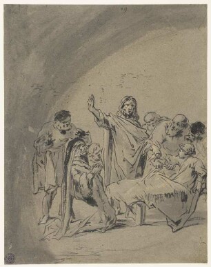 Wiedererweckung der Tochter des Jairus, Blatt 19 der Folge "Szenen aus dem Neuen Testament"