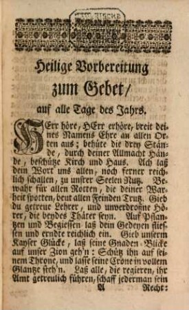 Herrn Benjamin Schmolckens, Past. Prim. und Inspect. der Evangelischen Kirchen und Schulen vor Schweidnitz, Gott-geheiligte Morgen- und Abend-Andachten : Samt dessen Lebens-Beschreibung, [1]