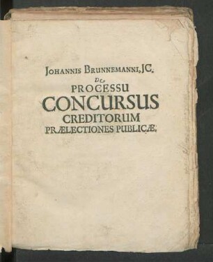 De Processu Concursus Creditorum ...