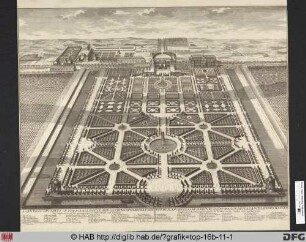 [Vogelschauplan des Schlossgartens Herrenhausen].