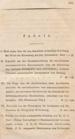 VII-VIII Inhaltsverzeichnis