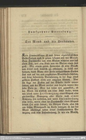 Funfzehnte Vorlesung. Der Mond und die Trabanten