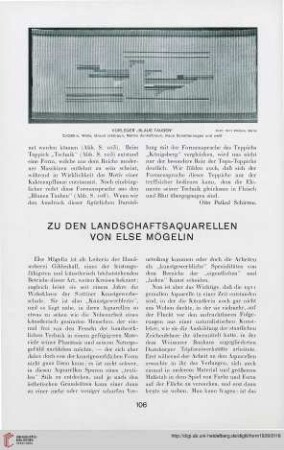 3: Zu den Landschaftsaquarellen von Else Mögelin