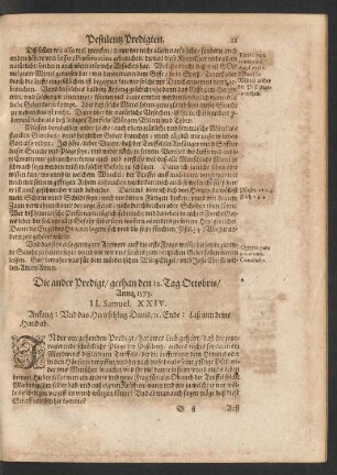 Die ander Predigt/ gethan den 12. Tag Octobris/ Anno 1575.