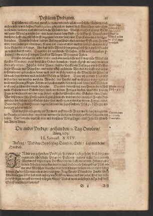 Die ander Predigt/ gethan den 12. Tag Octobris/ Anno 1575.
